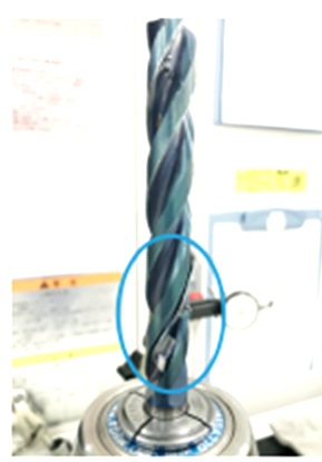 Figure 3. Condition of the conventional 3-flute drill after processing SCM440.